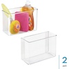 image:imageiDesign AFFIXX Plastic Wall Mount Organizer for Kitchen Bathroom Office Bedroom Garage Craft Room 35 x 8 x 55 ClearPack of 2