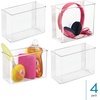 image:imageiDesign AFFIXX Plastic Wall Mount Organizer for Kitchen Bathroom Office Bedroom Garage Craft Room 35 x 8 x 55 ClearPack of 4