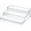 image:imageiDesign Crisp Plastic Stadium Spice Rack 3Tier Organizer for Kitchen Pantry Cabinet Countertops Vanity Office Craft Room 96 x 055 x 347Clear