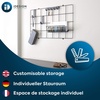 image:imageiDesign Jayce Metal Iron Holder Storage Basket for Modular Grid Wall System Organizer for Kitchen Bathroom Bedroom Office Basement Garage 825 x 575 x 5  Matte BlackMatte Black