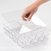 image:imageiDesign Linus Plastic BPAFree Fashion Jewelry Vanity and Drawer Organizer Tray for Rings Earrings Bracelets Necklaces 875 x 775 x 275 Set of 3 Clear2 Piece