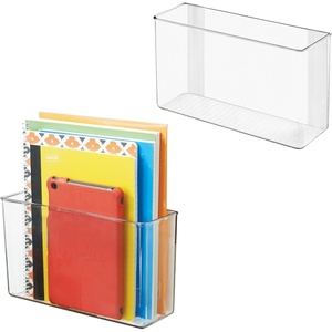 image:imageiDesign AFFIXX Plastic Wall Mount Organizer for Kitchen Bathroom Office Bedroom Garage Craft Room 35 x 11 x 65 Clear  For Kitchen Bathroom Office Bedroom Garage Craft Room35 x 11 x 65