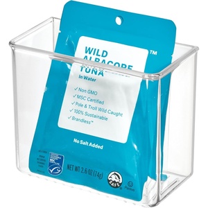 image:imageiDesign Adhesive Organizer Bin  Clear  DamageFree Hanging For Kitchen For Bathroom For OfficePack of 1
