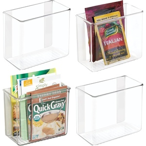 image:imageiDesign Adhesive Organizer Bin  Clear  DamageFree Hanging For Kitchen For Bathroom For OfficePack of 4