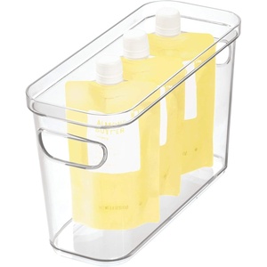 image:imageiDesign Crisp Fridge and Pantry Storage Bin with Handles Container for Food Drinks Produce Organization BPAFree 10 x 4 x 64 x 10 x 6