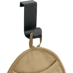 image:imageiDesign Forma Brushed Stainless Steel OverTheCabinet Storage Hook  1 x 225 x 3  OverTheCabinet StorageMatte Black