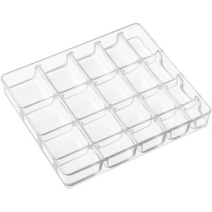 image:imageiDesign Linus Plastic BPAFree Fashion Jewelry Vanity and Drawer Organizer Tray for Rings Earrings Bracelets Necklaces 875 x 775 x 275 Set of 3 Clear1 Piece