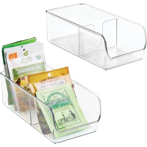 image:imageiDesign Plastic Divided Storage Organizer  5 x 105 x 35 Clear Bin  The Linus CollectionPack of 2
