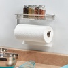 image:imageiDesign Classico Steel Wall Mounted Paper Towel Holder with Shelf Paper Towel Dispenser for Kitchen Bathroom Laundry Room Garage Office  Satin