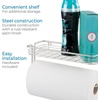 image:imageiDesign Classico Steel Wall Mounted Paper Towel Holder with Shelf Paper Towel Dispenser for Kitchen Bathroom Laundry Room Garage Office  Satin