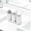 image:imageiDesign Plastic Soap Dispenser Pump The Cade Collection  12oz 314 x 314 x 639 Matte BlackWhite  Gray