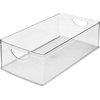 image:imageiDesign Stackable Clear Plastic Extra Long Storage Bin 4Pack  Organizer for Kitchen Cabinet or PantryPack of 1
