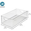 image:imageiDesign Stackable Clear Plastic Extra Long Storage Bin 4Pack  Organizer for Kitchen Cabinet or PantryPack of 1