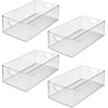image:imageiDesign Stackable Clear Plastic Extra Long Storage Bin 4Pack  Organizer for Kitchen Cabinet or PantryPack of 4