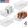 image:imageiDesign Stackable Clear Plastic Extra Long Storage Bin 4Pack  Organizer for Kitchen Cabinet or PantryPack of 4