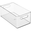 image:imageiDesign Stackable Fridge Bin Set of 4 Clear  Kitchen Storage Bin For Pantry Cabinets or FridgePack of 2