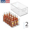 image:imageiDesign Stackable Fridge Bin Set of 4 Clear  Kitchen Storage Bin For Pantry Cabinets or FridgePack of 2