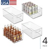 image:imageiDesign Stackable Fridge Bin Set of 4 Clear  Kitchen Storage Bin For Pantry Cabinets or FridgePack of 4