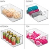 image:imageiDesign Stackable Fridge Bin Set of 4 Clear  Kitchen Storage Bin For Pantry Cabinets or FridgePack of 4