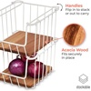 image:imageiDesign The Ra Safford Collection Open Front Wire Basket with Acacia Wood 10 x 8 x 6Coconut