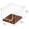 image:imageiDesign The Ra Safford Collection Open Front Wire Basket with Acacia Wood 10 x 8 x 6Coconut