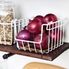 image:imageiDesign The Ra Safford Collection Open Front Wire Basket with Acacia Wood 10 x 8 x 6Coconut