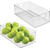 image:imageiDesign Stackable Clear Plastic Extra Long Storage Bin 4Pack  Organizer for Kitchen Cabinet or PantryPack of 2
