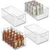 image:imageiDesign Stackable Fridge Bin Set of 4 Clear  Kitchen Storage Bin For Pantry Cabinets or FridgePack of 4