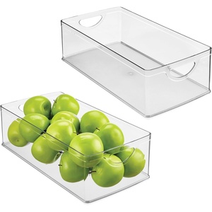 image:imageiDesign Stackable Clear Plastic Extra Long Storage Bin 4Pack  Organizer for Kitchen Cabinet or PantryPack of 2