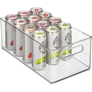 image:imageiDesign Stackable Fridge Bin Set of 4 Clear  Kitchen Storage Bin For Pantry Cabinets or FridgePack of 1