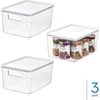 image:imageiDesign Pantry Bin with Removable Lid  Plastic Storage Bin with Handles  Set of 6 ClearWhiteClearMarshmallow