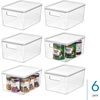 image:imageiDesign Pantry Bin with Removable Lid  Plastic Storage Bin with Handles  Set of 6 ClearWhiteClearMarshmallow