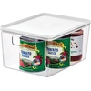 image:imageiDesign Pantry Bin with Removable Lid  Plastic Storage Bin with Handles  Set of 6 ClearWhiteClearMarshmallow