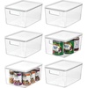 image:imageiDesign Pantry Bin with Removable Lid  Plastic Storage Bin with Handles  Set of 6 ClearWhiteClearMarshmallow