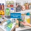 image:imageiDesign Stackable Plastic Handle Bin Storage Organizers 18 Pack Clear  For Kitchen Fridge Pantry Home Assortment SetPack of 1