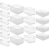 image:imageiDesign Stackable Plastic Handle Bin Storage Organizers 18 Pack Clear  For Kitchen Fridge Pantry Home Assortment SetPack of 18