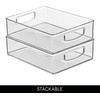 image:imageiDesign Stackable Plastic Handle Bin Storage Organizers 18 Pack Clear  For Kitchen Fridge Pantry Home Assortment SetPack of 18