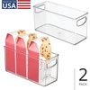 image:imageiDesign Stackable Plastic Handle Bin Storage Organizers 18 Pack Clear  For Kitchen Fridge Pantry Home Assortment SetPack of 2