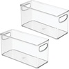 image:imageiDesign Stackable Plastic Handle Bin Storage Organizers 18 Pack Clear  For Kitchen Fridge Pantry Home Assortment SetPack of 2