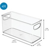 image:imageiDesign Stackable Plastic Handle Bin Storage Organizers 18 Pack Clear  For Kitchen Fridge Pantry Home Assortment SetPack of 4