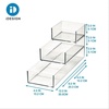 image:imageiDesign The Sarah Tanno Collection Plastic Cosmetic Drawer Organizer 8 x 8 x 2 Clear3 Piece Set