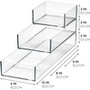 image:imageiDesign The Sarah Tanno Collection Plastic Cosmetic Drawer Organizer 8 x 8 x 2 Clear3 Piece Set