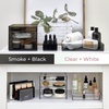 image:imageiDesign The Sarah Tanno Collection Plastic Cosmetic Drawer Organizer 8 x 8 x 2 Clear3 Piece Set