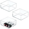 image:imageiDesign Clarity Collection Countertop Vanity Tray Organizer Extra Small  Bathroom Bedroom Closet Entryway ClearPack of 3