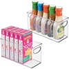 image:imageiDesign Stackable Plastic Handle Bin Storage Organizers 18 Pack Clear  For Kitchen Fridge Pantry Home Assortment SetPack of 2
