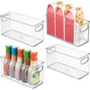 image:imageiDesign Stackable Plastic Handle Bin Storage Organizers 18 Pack Clear  For Kitchen Fridge Pantry Home Assortment SetPack of 4