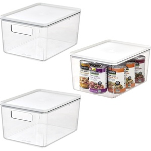 image:imageiDesign Pantry Bin with Removable Lid  Plastic Storage Bin with Handles  Set of 6 ClearWhiteClearMarshmallow