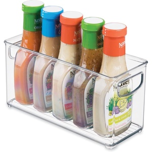 image:imageiDesign Stackable Plastic Handle Bin Storage Organizers 18 Pack Clear  For Kitchen Fridge Pantry Home Assortment SetPack of 1