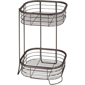 image:imageiDesign Forma Free Standing Bathroom or Shower Storage Shelves for Towels Soap Shampoo Lotion Accessories  2 Tier Bronze  Bathroom FreestandingBronze