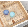 image:imageiDesign 3Section Drawer Organizer Set of 3 Clear  For Kitchen For Bathroom For Desk DrawersPack of 3